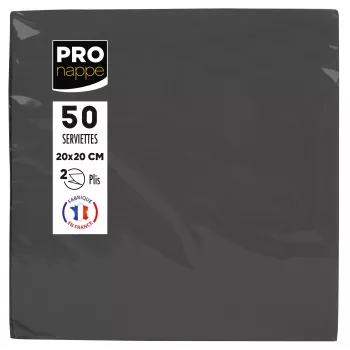 PROnappe svarta 2-lagiga servetter 20 x 20 cm 50 st