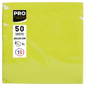PROnappe servetter kiwi grön 2-lagig 20,0 x 20,0 cm 50 st