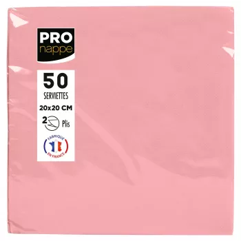 PROnappe rosa 2-lagiga pappersservetter 20 x 20 cm 50-pack