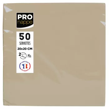 PROnappe pappersservetter beige-brun 2-lagig 20 x 20 cm 50-pack
