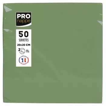 PROnappe olivgröna 2-lagiga servetter 20 x 20 cm 50-pack