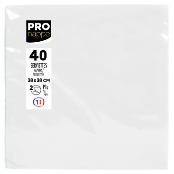 PROnappe vita pappersservetter 2-lagig 19 x 19 cm 40-pack