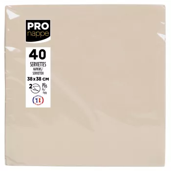 PROnappe servetter crème 2-lagig 19,0 x 19,0 cm 40 st