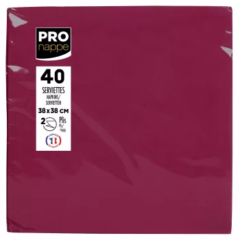 PROnappe servetter bordeaux 2-lagig 19,0 x 19,0 cm 40 st