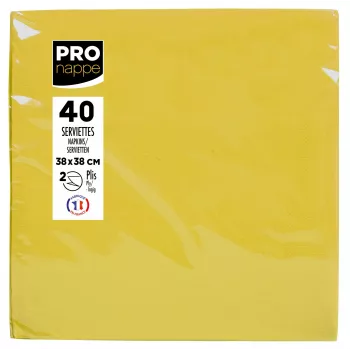 PROnappe pappersservetter gul 2-lagig 19,0 x 19,0 cm 40 st