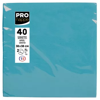PROnappe servetter turkos 2-lagig 19,0 x 19,0 cm 40 st