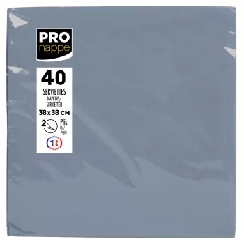 PROnappe pappersservetter grå 2-lagig 19,0 x 19,0 cm 40-pack
