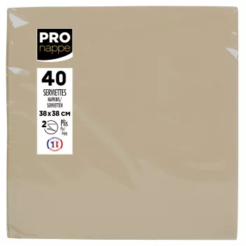 PROnappe servetter beige-brun 2-lagig 19,0 x 19,0 cm 40 st