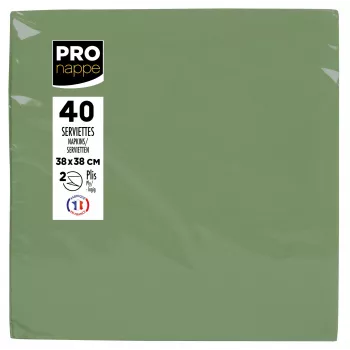 PROnappe olivgröna 2-lagiga pappersservetter 19 x 19 cm 40-pack