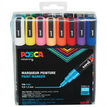 Faber-Castell UNI PC-3M Paint Marker set - 16 blandade färger