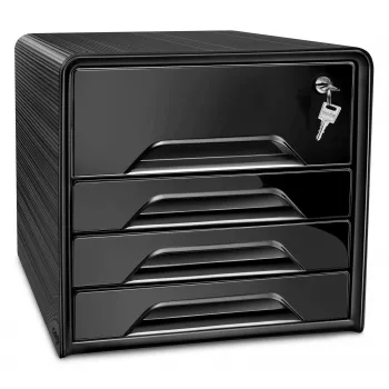 CEP Office Solution Smoove Secure lådbox svart DIN A4 4 lådor