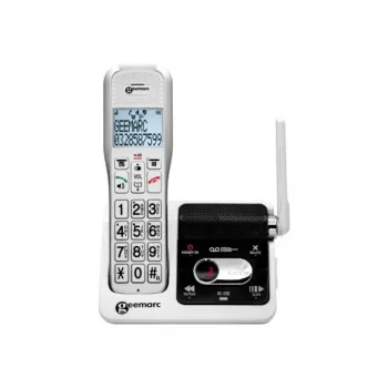 Geemarc AmpliDECT 595 ULE trådlös telefon med telefonsvarare, vit