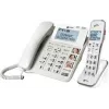 Geemarc DECT595 COMBI sladdtelefon för seniorer med telefonsvarare, högtalartelefon, optisk ringsignal, hörapparatkompatibel, inklusive nödsändare (DECT595_COMBI_WH_VDE)