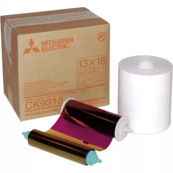 Mitsubishi CK 9318 13 x 18 Dye-Sublimation fotopappersrulle (200 utskrifter, glansig)