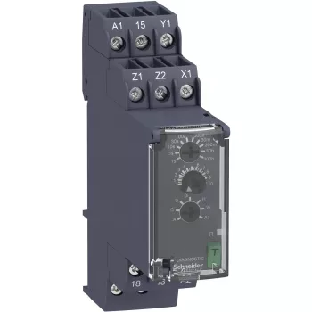 APC RE22R1MYMR Multifunktionellt tidsrelä, 0,05 s - 300 h, 24-240 V AC/DC, 1 växlare, 8 A, DIN-skena