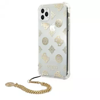 Guess GUHCN58KSPEGO Hardcase for Apple iPhone 11 Pro 5.8 inch Gold Peony Chain Collection