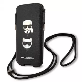 Karl Lagerfeld Ikonik Karl & Choupette Head Hard Case för iPhone 12 / 12 Pro 6,1 inch – svart