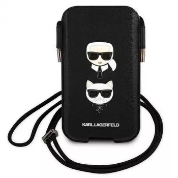 Karl Lagerfeld Ikonik Karl & Choupette Head Hard Case för iPhone 12 / 12 Pro 6,1 inch – svart