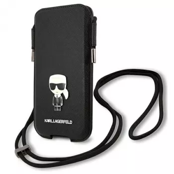 Karl Lagerfeld Saffiano Ikonik Hard Case för Apple iPhone 12 Pro Max, svart