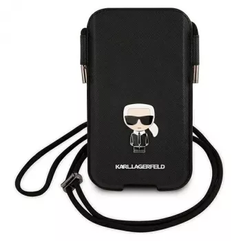 Karl Lagerfeld Saffiano Ikonik Hard Case för Apple iPhone 12 Pro Max, svart