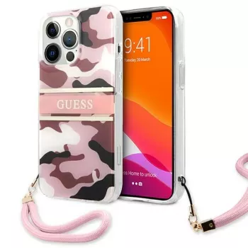 Guess Camo Strap Collection Hard Case för Apple iPhone 13 Pro / iPhone 13, rosa