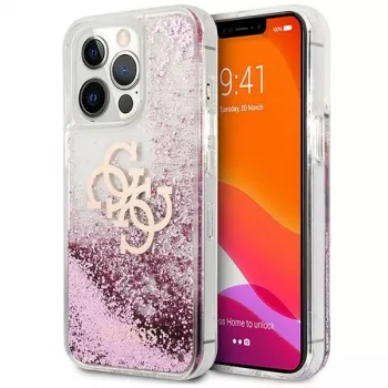 Guess GUHCP13XLG4GPI Hard Case för Apple iPhone 13 Pro Max 6,7 inch rosa Liquid Glitter 4G Big