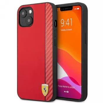 Ferrari On Track Carbon Stripe Hard Case för Apple iPhone 13 mini 5,4 inch röd