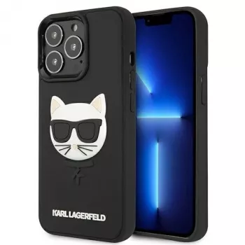 Karl Lagerfeld KLHCP13LCH3DBK Hardcase 3D Rubber Choupette för iPhone 13 Pro / 13 6,1 inch svart