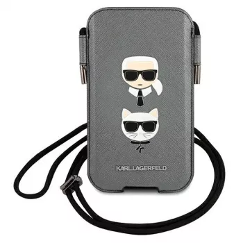 Karl Lagerfeld Ikonik Saffiano Hard Case för Apple iPhone 12 / 12 Pro 6,1 inch grå