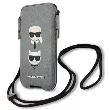 Karl Lagerfeld Ikonik Saffiano Hard Case för Apple iPhone 12 / 12 Pro 6,1 inch grå