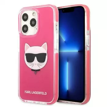 Karl Lagerfeld KLHCP13LTPECPI hårt skal för iPhone 13 Pro / 13 6,1 inch – fuchsia Choupette Head