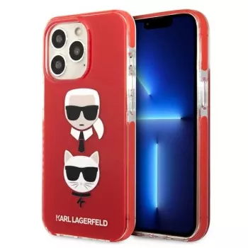 Karl Lagerfeld KLHCP13LTPE2TR iPhone 13 Pro / 13 6,1 hårt skal rött Karl & Choupette Head