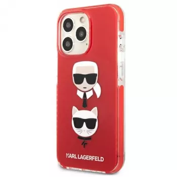Karl Lagerfeld KLHCP13LTPE2TR iPhone 13 Pro / 13 6,1 hårt skal rött Karl & Choupette Head