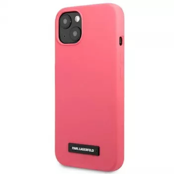 Karl Lagerfeld KLHCP13MSLMP1PI silikonplakettfodral för iPhone 13/14/15 6,1 inch fuchsia