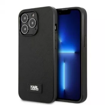 Karl Lagerfeld KLHCP13LSFMP2K iPhone 13 Pro / 13 6,1 hårt skal svart Saffiano Plaque