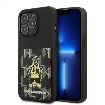 Karl Lagerfeld KLHCP13LCANCNK iPhone 13 Pro / 13 6,1 inch hårt skal svart Karlimals Cardslot