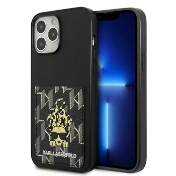 Karl Lagerfeld KLHCP13XCANCNK iPhone 13 Pro Max 6,7 inch hårt skal svart Karlimals Cardslot