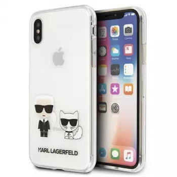 Karl Lagerfeld KLHCI65CKTR hårt skal för Apple iPhone Xs Max, transparent, Karl & Choupette-design