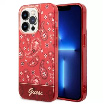 Guess GUHCP14LHGBNHR Hardcase Bandana Paisley for Apple iPhone 14 Pro 6.1 inch Red