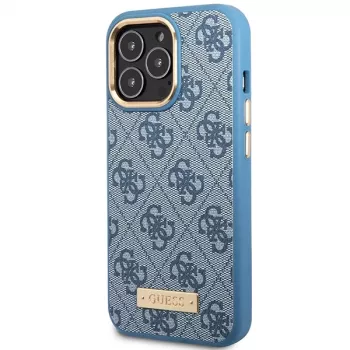 Guess GUHMP14LU4GPRB iPhone 14 Pro 6,1 inch blå hårt skal 4G Logo Plate MagSafe