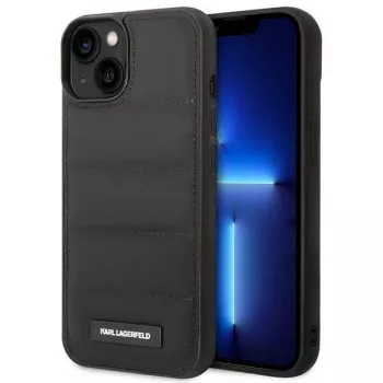 Karl Lagerfeld KF001090 Puffy Elongated Logo hårt skal för iPhone 14 Plus / 15 Plus 6,7 inch svart
