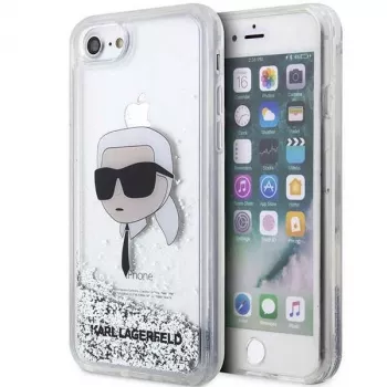 Karl Lagerfeld KLHCI8LNKHCH hårt skal Glitter Karl Head för iPhone 7/8/SE 2020/SE 2022, silver
