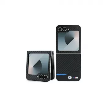 BMW hårt skal Carbon Blue Line för Samsung Galaxy Z Flip6 / Z Flip7 FE – svart
