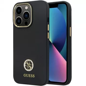 Guess GUHCP13LM4DGPK iPhone 13 Pro / 13 hårt skal silikon logo strass 4G svart