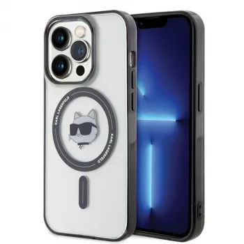 Karl Lagerfeld KLHMP15LHCHNOTK iPhone 15 Pro 6,1 inch genomskinligt hårt skal IML Choupette Head MagSafe