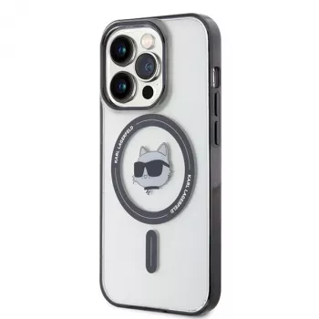 Karl Lagerfeld KLHMP15LHCHNOTK iPhone 15 Pro 6,1 inch genomskinligt hårt skal IML Choupette Head MagSafe