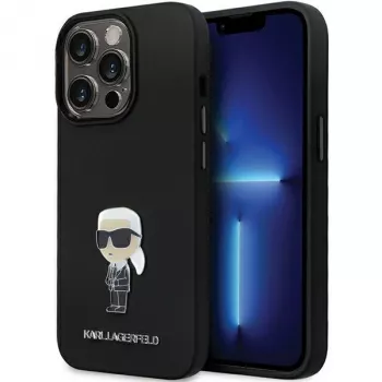 Karl Lagerfeld KLHCP14XSMHKNPK silikon Ikonik metallnål baksida skal för Apple iPhone 14 Pro Max 6,7 svart