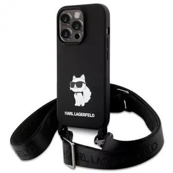 Karl Lagerfeld KLHCP15XSCBSCNK iPhone 15 Pro Max 6,7 hårt skal svart Crossbody silikon Choupette