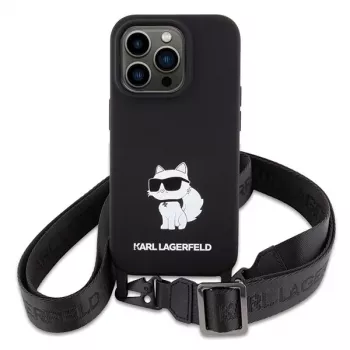 Karl Lagerfeld KLHCP15XSCBSCNK iPhone 15 Pro Max 6,7 hårt skal svart Crossbody silikon Choupette