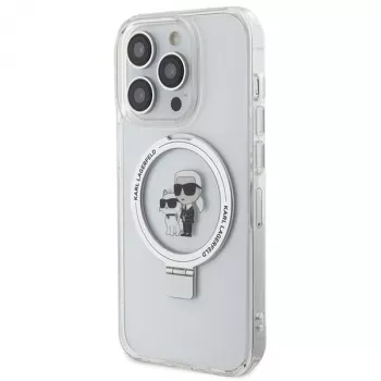 Karl Lagerfeld KLHMP15LHMRSKCH hårt skal ringstativ MagSafe för iPhone 15 Pro 6,1 inch vit